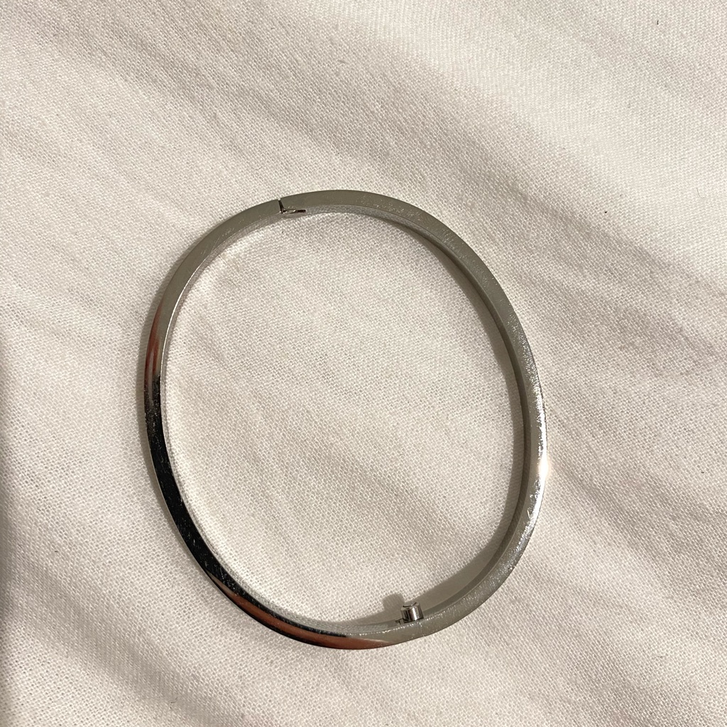 Stainless Steel Sterling Silver Size 19 Bracelet